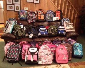 Backpacks packed